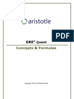 GRE Quant Concepts Formulae