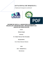 Informe de Visita Al Laboratorio de Biología Molecular y Biotecnología - Reconocimiento de Equipos de Investigación.