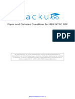 Pipes and Cisterns Questions For RRB NTPC PDF