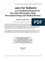 UCM285145 Responding To Unsolicited Requests For Off-Label Information About Prescription Drugs and Medical Devices