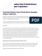 Case Study Questions Class 10 Social Science Geography - Agriculture