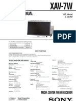 Sony Xav-7w Service Manual and Schematic