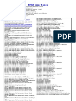 BMW Error Codes