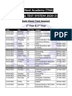 First Year Schedule Time Table TNA