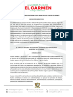 Primera Reforma A La Ordenanza de Organización y Funcionamiento Del Concejo