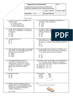 Diagnostico de Matemática 4°básico