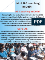 List of IAS Coaching in Delhi