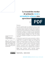 Rural A Secundaria Urbana: La Transición Escolar de Primaria: Una Aproximación Teórica