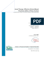 Practices Within A Policy Context Occupational Therapy: Effective School-Based