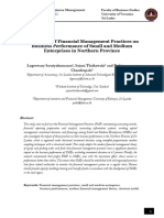 Impact of Financial Management Practices On Business Performance of Small and Medium Enterprises in Northern Province