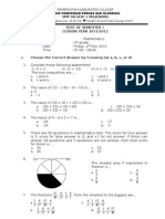 Test MTK Class 7 SEM 1 2011