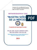 Plan de Trabajo de La Comision Del Municipio Escolar 2024