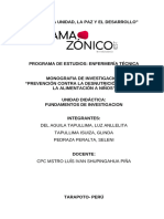 Prevención Contra La Desnutrición Mediante La Alimentación A Niños