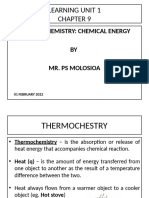 Learning Unit 1 Chapter 9 Thermochemistry