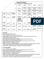 Calendário de Provas CRB - 2° Trimestre