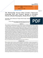 The Relationship Between Head Teacher's Democratic Leadership Style and Teachers' Burnout in Secondary Schools in Ibanda Municipality, Ibanda District, Uganda (WWW - Kiu.ac - Ug)