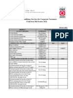 List of Conditions Services For Corporate Customers: (Valid From 28th October 2022)