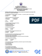 1st Periodical Exam in Oral Communication - Answer Key