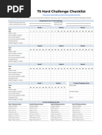 75 Hard Printable Checklist - Ryan and Alex Duo