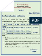 Exam Notice To Students & Parents