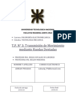 T.P. #3 - Transmisión de Movimiento Mediante Ruedas Dentadas