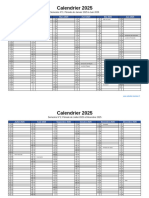 Calendrier Annuel 2025 Semestre