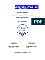 Internship Report On "Foreign Trade Activities of Bank Asia Limited (MCB Banani Branch) ''