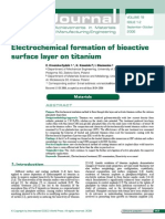 Electrochemical Formation of Bioactive Surface Layer On Titanium