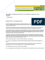 Legislação Resolução - RDC Nº 12 Padrões Microbiologicos