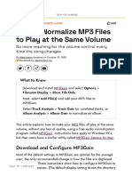 How To Normalize MP3 Files To Play at The Same Volume