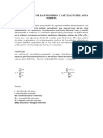 Determinacion de La Porosidad Media y Saturacion Media, Presión de Abandono