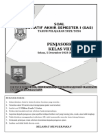 Sas Pjok KLS 8 Sem 1 TH 2023