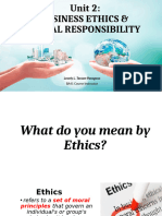 BMI Unit 2 Business Ethics and Social Responsibility