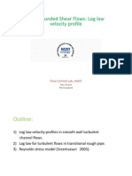 Wall Bounded Shear Flows: Log Law Wall Bounded Shear Flows: Log Law Velocity Profile