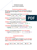 Actividad de Lenguaje Sílabas