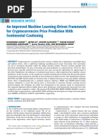 An Improved Machine Learning-Driven Framework For Cryptocurrencies Price Prediction With Sentimental Cautioning