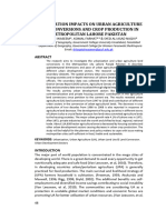 Urbanization Impacts On Urban Agriculture Land Conversions and Crop Production in Metropolitan Lahore Pakistan