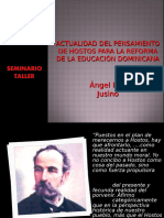 Actualidad Del Pensamiento de Hostos para La Reforma de La Educación Dominicana