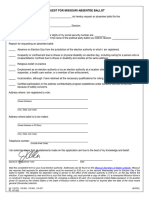 Absentee Ballot Request Form