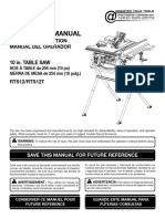 Operator'S Manual: 10 In. Table Saw