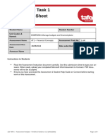 BSBFIN501 Assessment 1 Submission Sheet