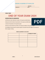 Form 3 2024 End of Year Exams