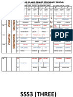 Uba SS3 Timetable For 2024-2025