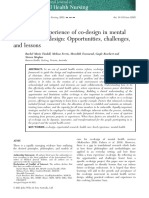 A First-Hand Experience of Co-Design in Mental Health Service Design: Opportunities, Challenges, and Lessons