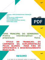 Socialização Do paper-OS CAMINHOS DA SUPLEMENTAÇÃO PELOS ALUNOS PARA FINS DE HIPERTROFIA E DESENVOLVIMENTO MUSCULAR.