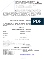 Certificado de Existencia y Representación Legal - MACADAMIA