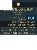 Clarkson14e - PPT - ch22 Performance and Breach of Sales and Lease Contracts