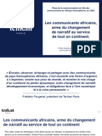 Etude Place de La Communication Et Role Des Communicants en Afrique Francophone en 2023