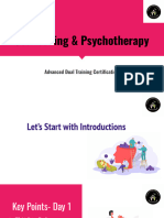 Counselling & Psychotherapy Advanced - Day 1