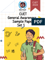 Common University Entrance Test General Awareness 2024 Sample Paper With Solution On Latest Pattern